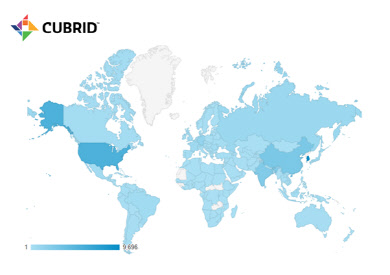 큐브리드 오픈소스 커뮤니티 사이트 방문자 분포 <자료:큐브리드>